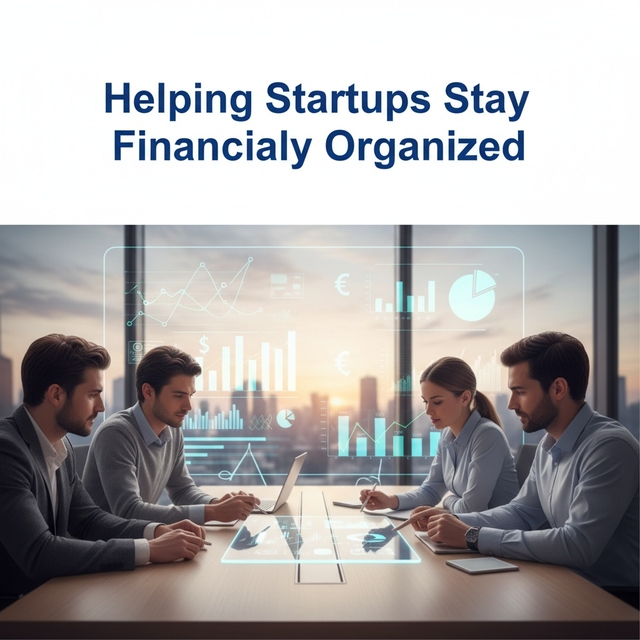 Startup team using finance dashboard